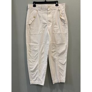 Banana Republic White Barrel Pants